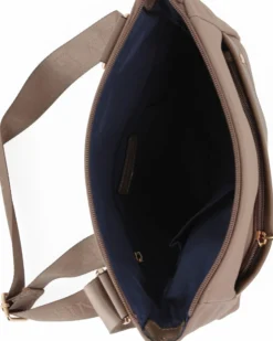 CORTINA POLO STYLE - Borsa nocciola con tracolla regolabile e tasca frontale