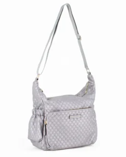 CORTINA POLO STYLE - Borsa piombo loggata con tasche laterali arricciate e tasca frontale con chiusura a zip