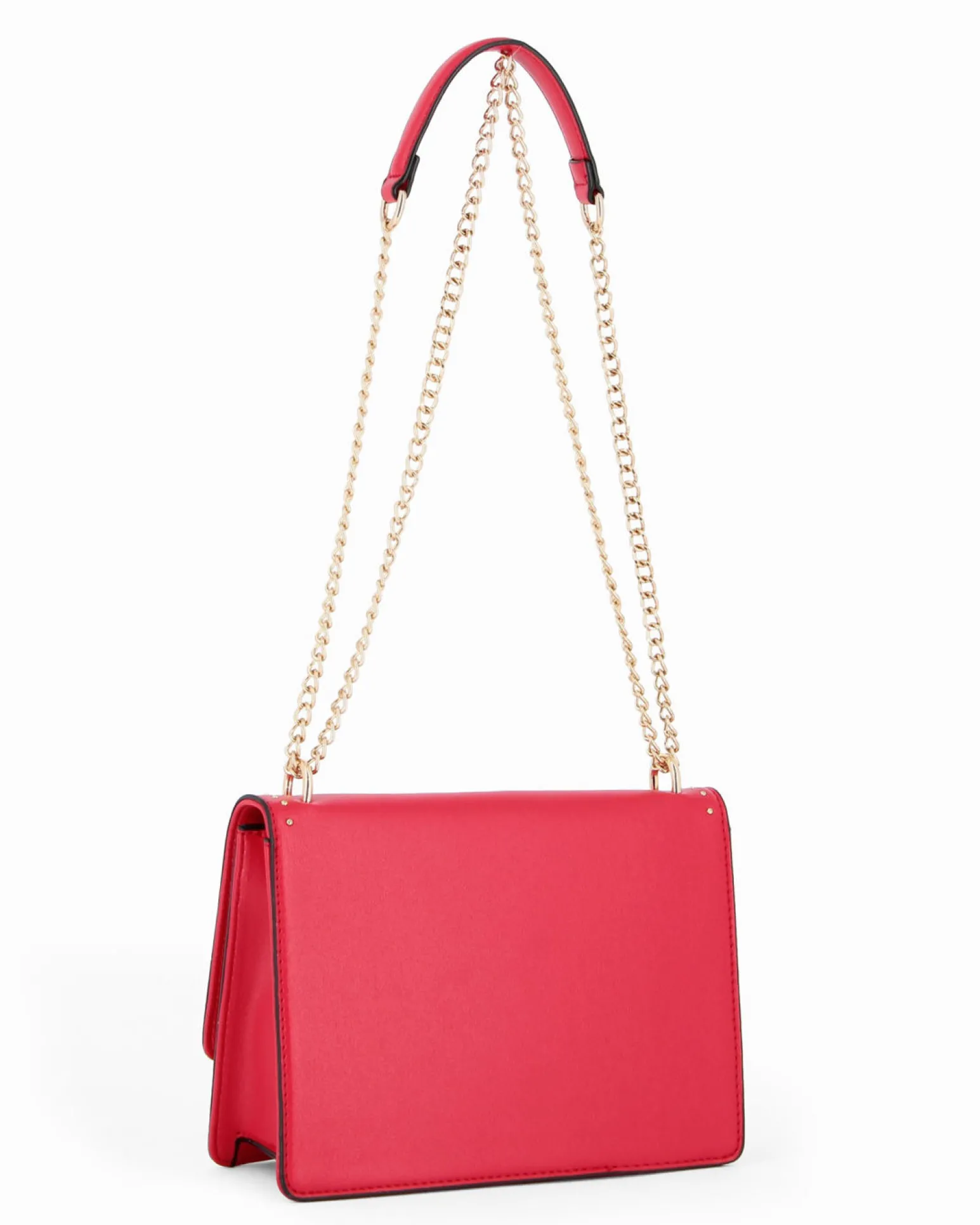 CORTINA POLO STYLE - Borsa rossa tracolla catena con borchiette sulla patta