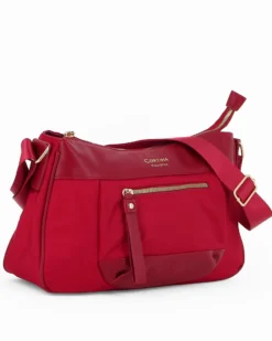 CORTINA POLO STYLE - Borsa rubino con tasca frontale e tracolla regolabile