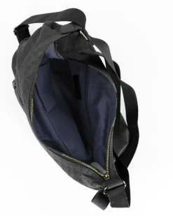 CORTINA POLO STYLE - Borsa sacca nera loggata con tasca frontale