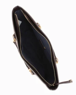 CORTINA POLO STYLE - Borsa shopping marrone manici catena