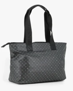 CORTINA POLO STYLE - Borsa shopping nera loggata con doppia tasca frontale