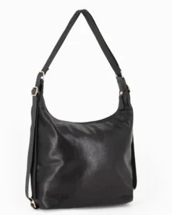 CORTINA POLO STYLE - Borsa/zaino nera con tasca frontale e stampa logo
