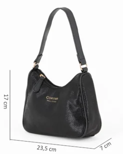 CORTINA POLO STYLE - Minibag nera con tracolla removibile