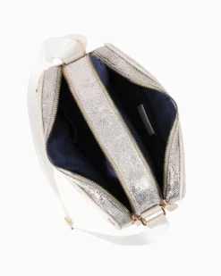 CORTINA POLO STYLE - Tracolla argento con doppio scomparto e tasca frontale