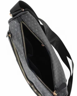 CORTINA POLO STYLE - Tracolla nera loggata con tasca frontale con zip diagonale