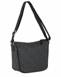 CORTINA POLO STYLE - Tracolla nera loggata con tasca frontale con zip diagonale