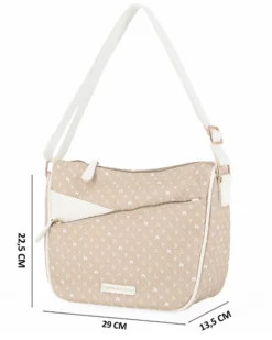 CORTINA POLO STYLE - Tracolla taupe loggata con tasca frontale con zip diagonale