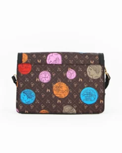 CORTINA POLO STYLE - Tracollina marrone con patta e stampe multicolor