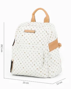 CORTINA POLO STYLE - Zaino beige loggato con doppia tasca frontale