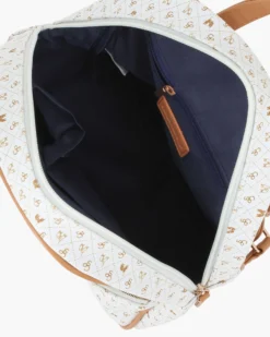 CORTINA POLO STYLE - Zaino bianco/cuoio loggato con doppia tasca frontale
