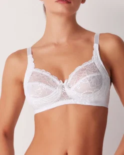 COTONELLA - REGGISENO SENZA FERRETTO IN PIZZO BIANCO- CD038