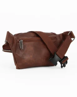COVERI COLLECTION - Marsupio marrone  da uomo con tasca frontale e posteriore