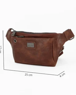 COVERI COLLECTION - Marsupio marrone  da uomo con tasca frontale e posteriore