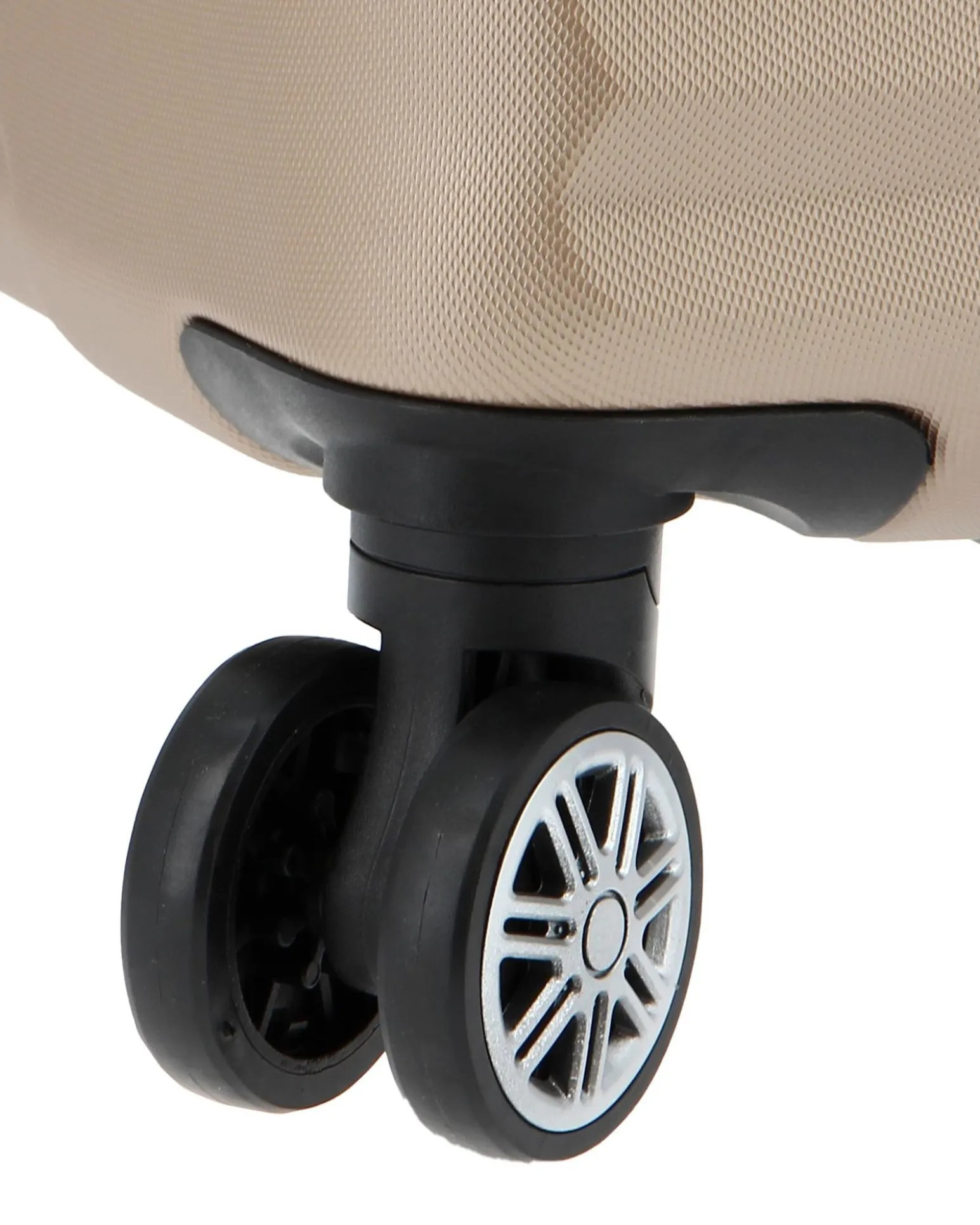 COVERI COLLECTION - TROLLEY ABS CHAMPAGNE CON QUATTRO RUOTE DOPPIE E RIGHE ORIZZONTALI