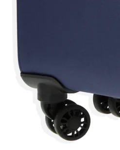 COVERI COLLECTION - TROLLEY BLU SCURO IN TESSUTO ESPANDIBILE CON DOPPIA TASCA FRONTALE