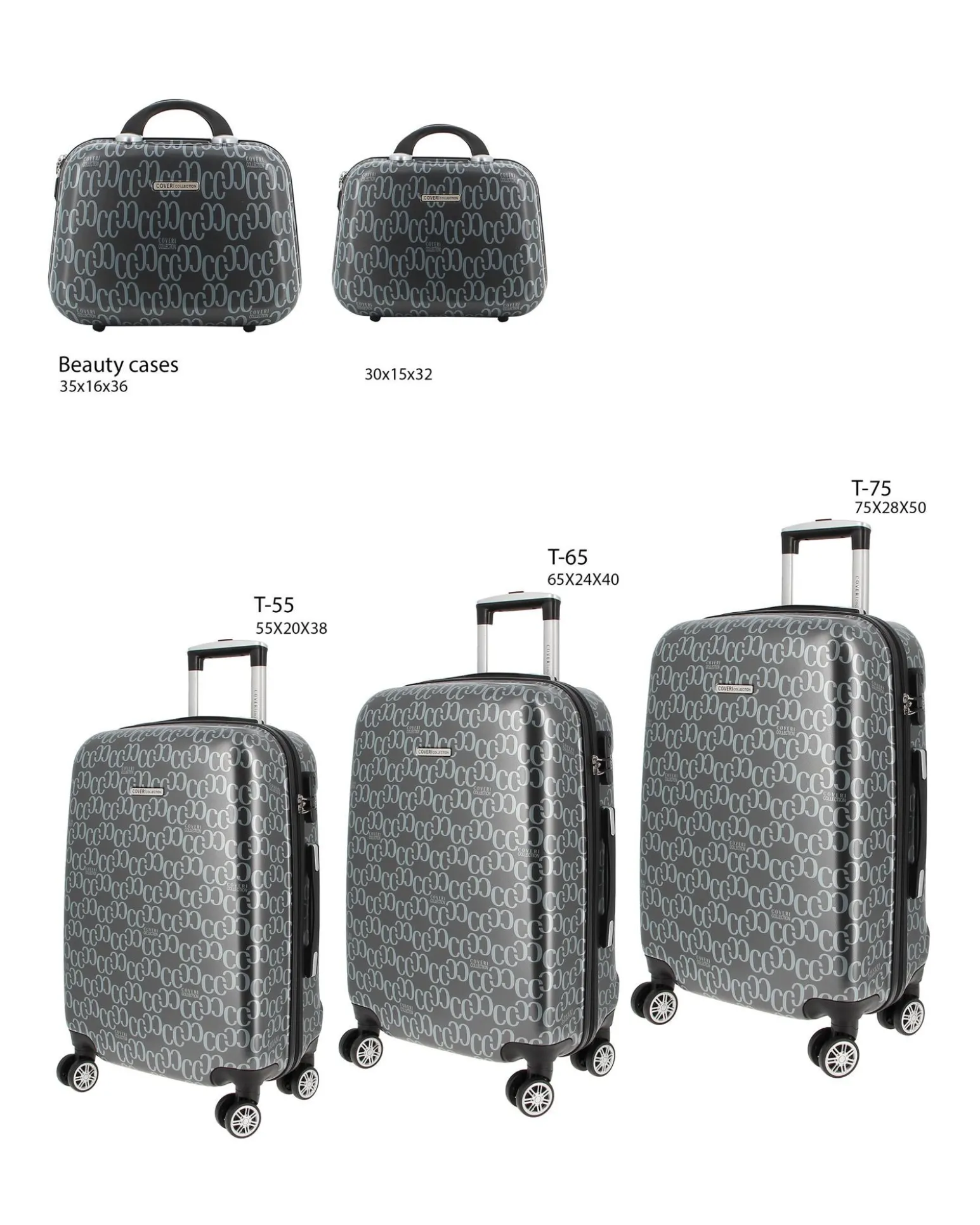 COVERI COLLECTION - TROLLEY IN ABS STAMPA LOGO CON 4 RUOTE DOPPIE