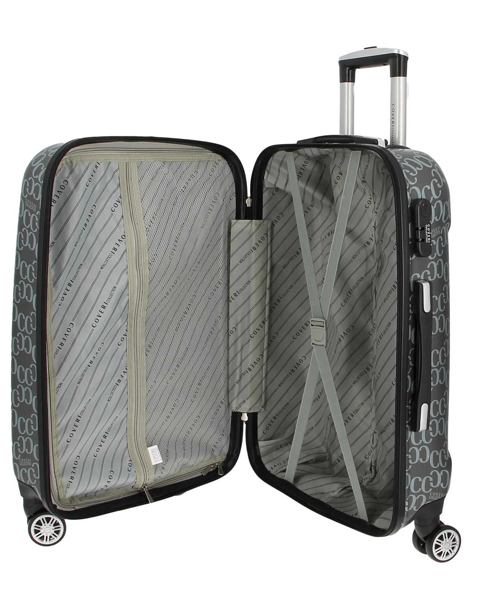 COVERI COLLECTION - TROLLEY IN ABS STAMPA LOGO CON 4 RUOTE DOPPIE