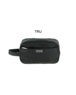COVERI COLLECTION - Trolley in tessuto nero con 4 ruote doppie ed espansione