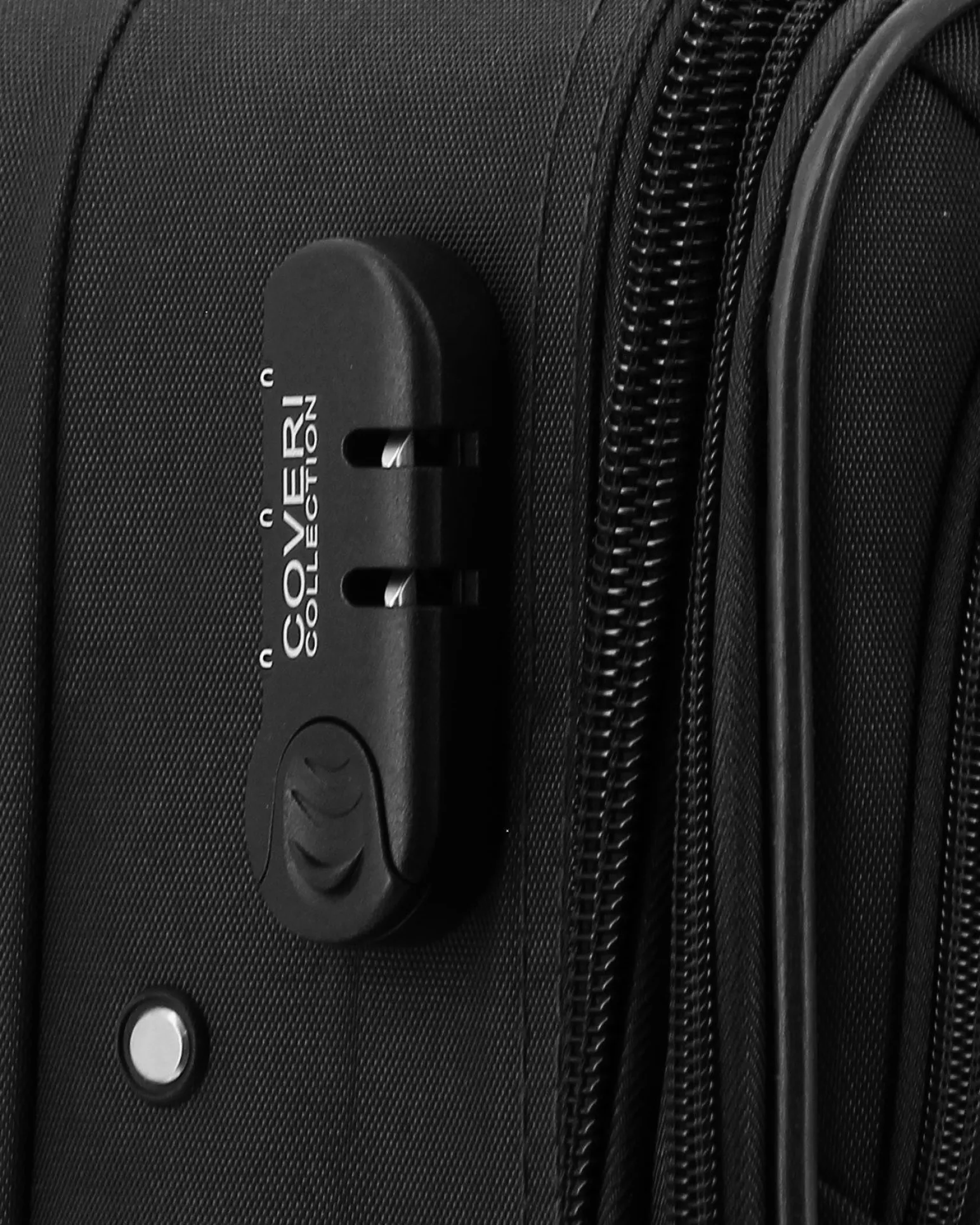 COVERI COLLECTION - Trolley in tessuto nero con 4 ruote doppie ed espansione