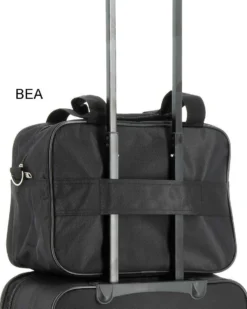 COVERI COLLECTION - Trolley in tessuto nero con 4 ruote doppie ed espansione