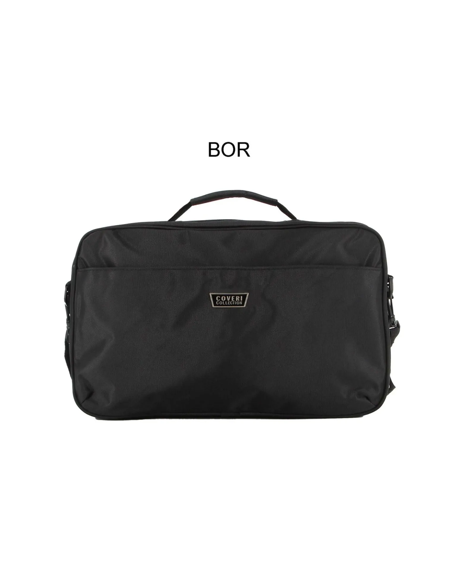 COVERI COLLECTION - Trolley in tessuto nero con 4 ruote doppie ed espansione