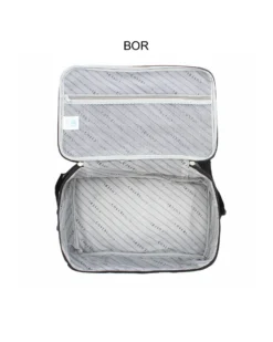 COVERI COLLECTION - Trolley in tessuto nero con 4 ruote doppie ed espansione