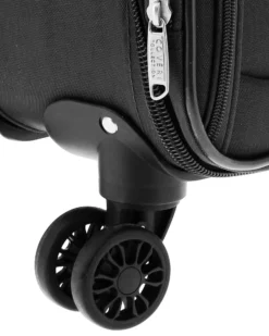 COVERI COLLECTION - Trolley in tessuto nero con 4 ruote doppie ed espansione