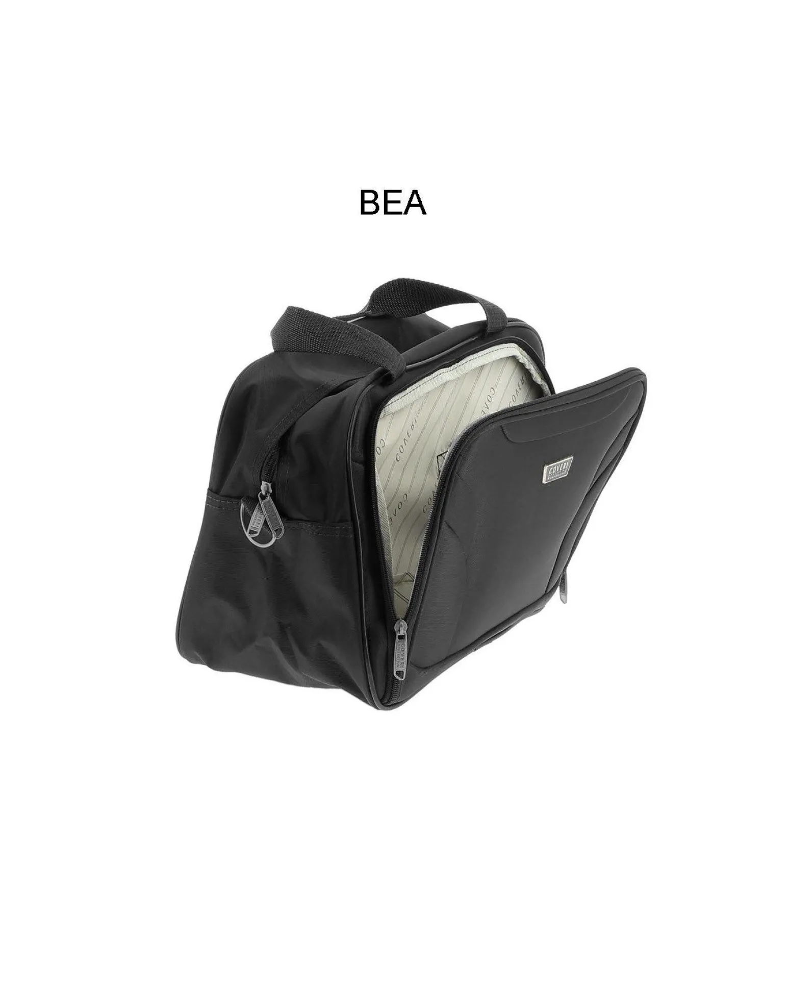 COVERI COLLECTION - Trolley in tessuto nero con 4 ruote doppie ed espansione