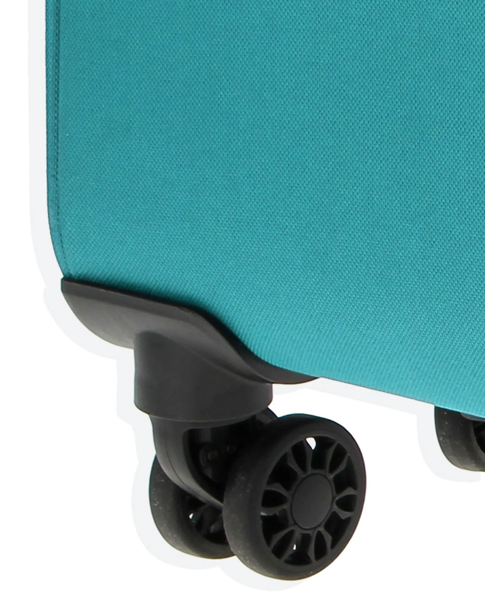 COVERI COLLECTION - TROLLEY TURCHESE IN TESSUTO ESPANDIBILE CON DOPPIA TASCA FRONTALE