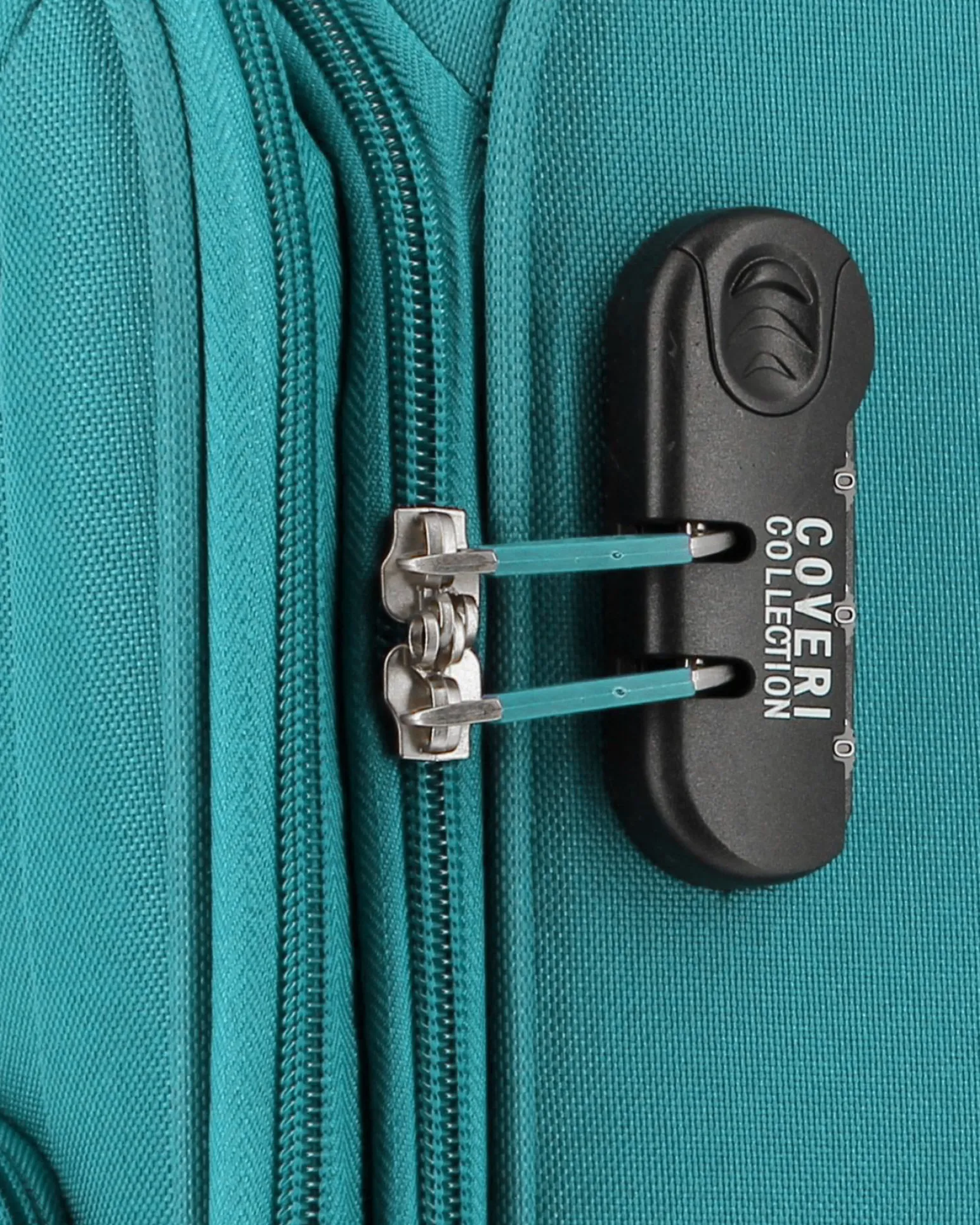 COVERI COLLECTION - TROLLEY TURCHESE IN TESSUTO ESPANDIBILE CON DOPPIA TASCA FRONTALE