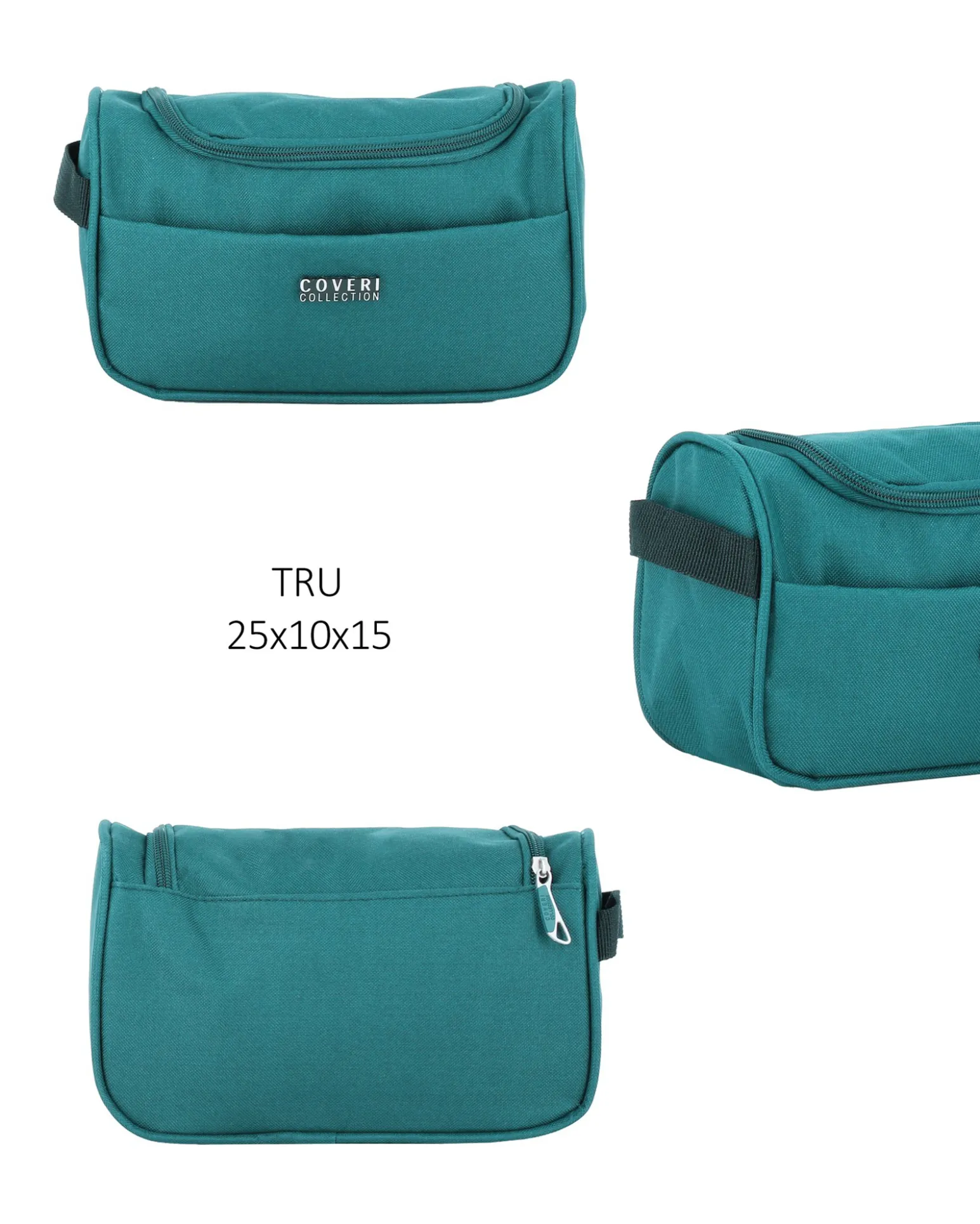 COVERI COLLECTION - TROLLEY TURCHESE IN TESSUTO ESPANDIBILE CON DOPPIA TASCA FRONTALE
