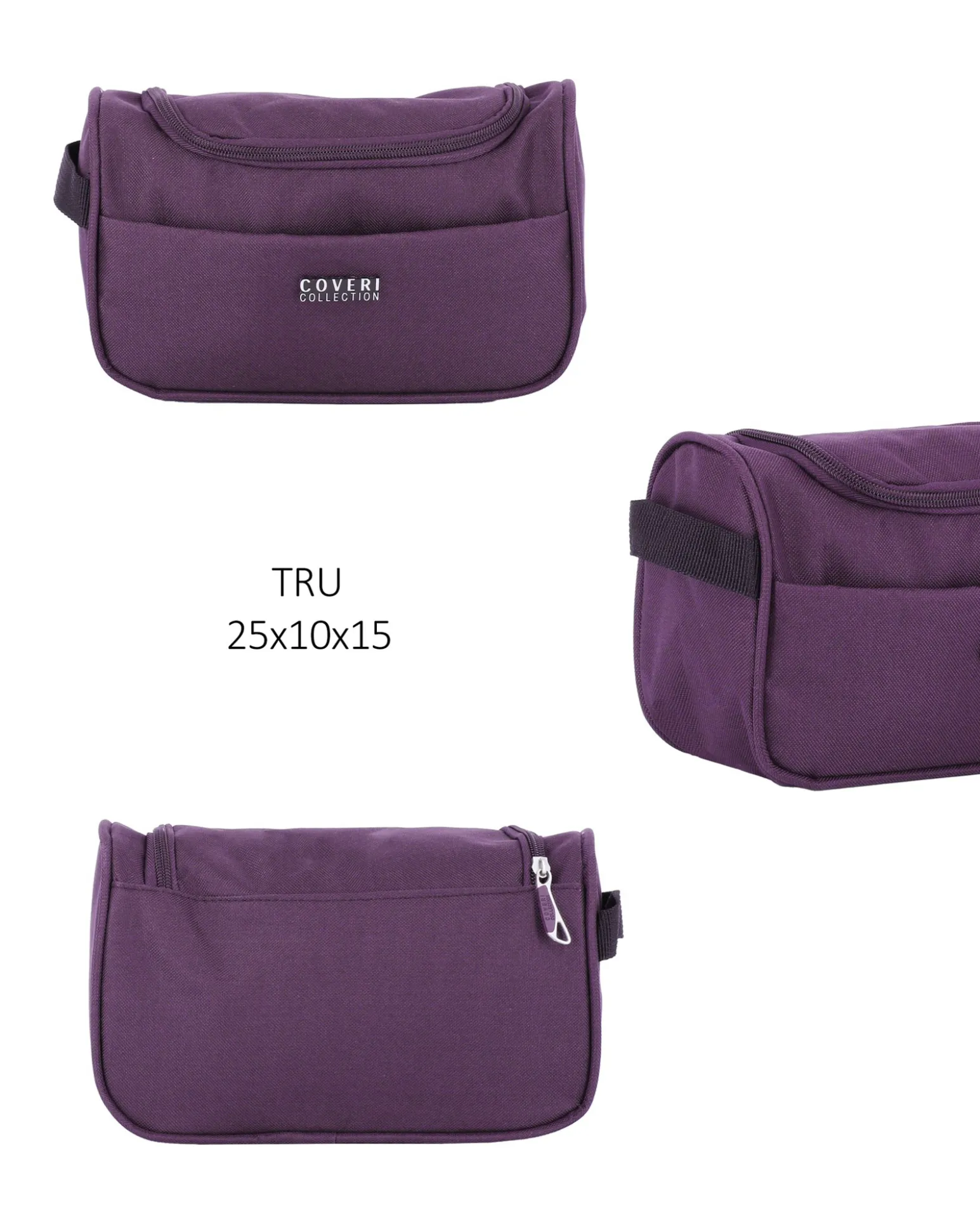 COVERI COLLECTION - TROLLEY VIOLA IN TESSUTO ESPANDIBILE CON DOPPIA TASCA FRONTALE