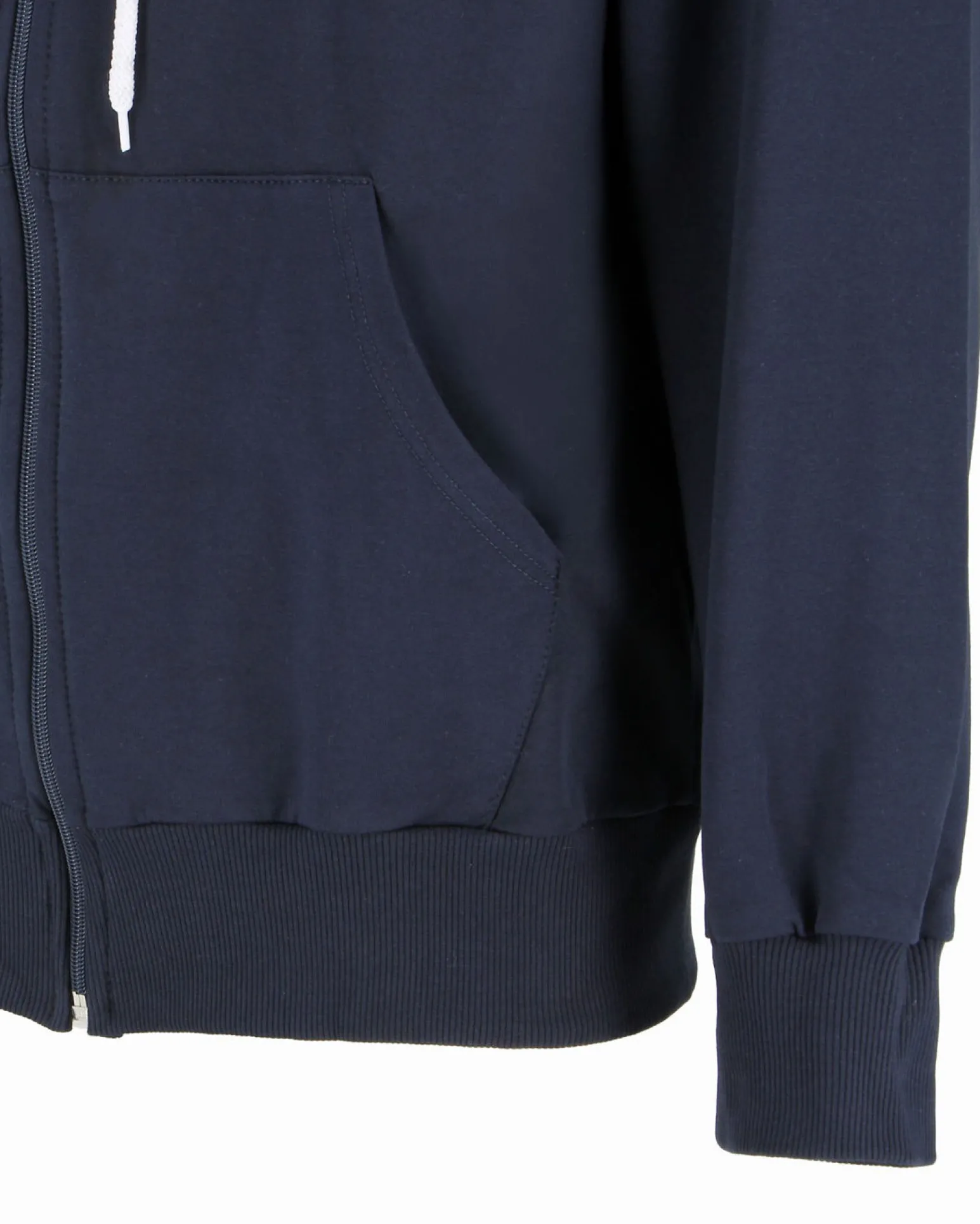 CUBA 10 - Felpa blu con cappuccio e zip in cotone