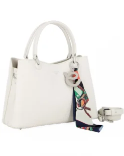 DAVID JONES - BORSA BIANCA A MANO DUE MANICI TRE SCOMPARTI E FOULARD