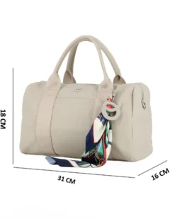 DAVID JONES - BORSA BOWLING BEIGE CON FOULARD