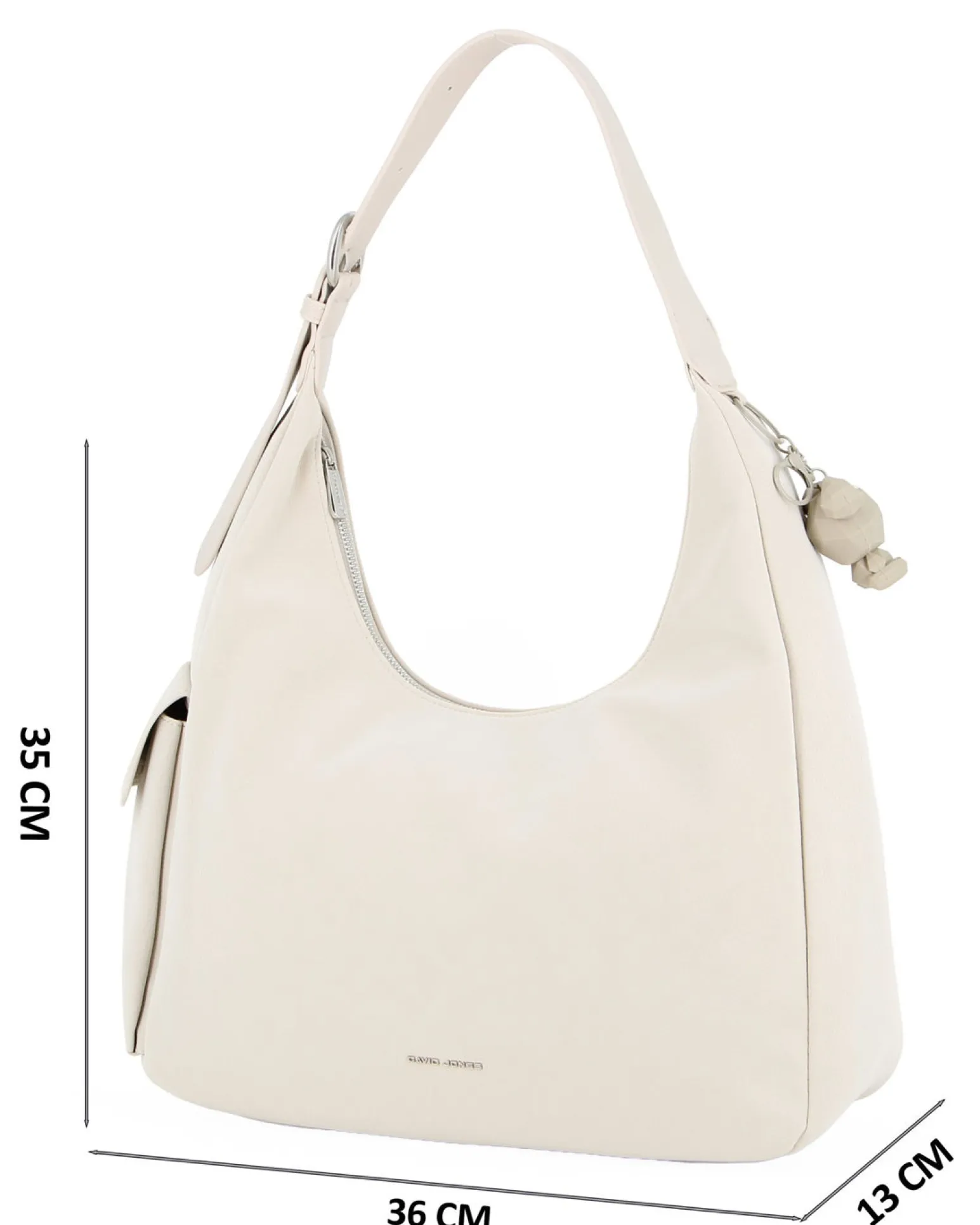 DAVID JONES - Borsa hobo a spalla nera con tasca laterale