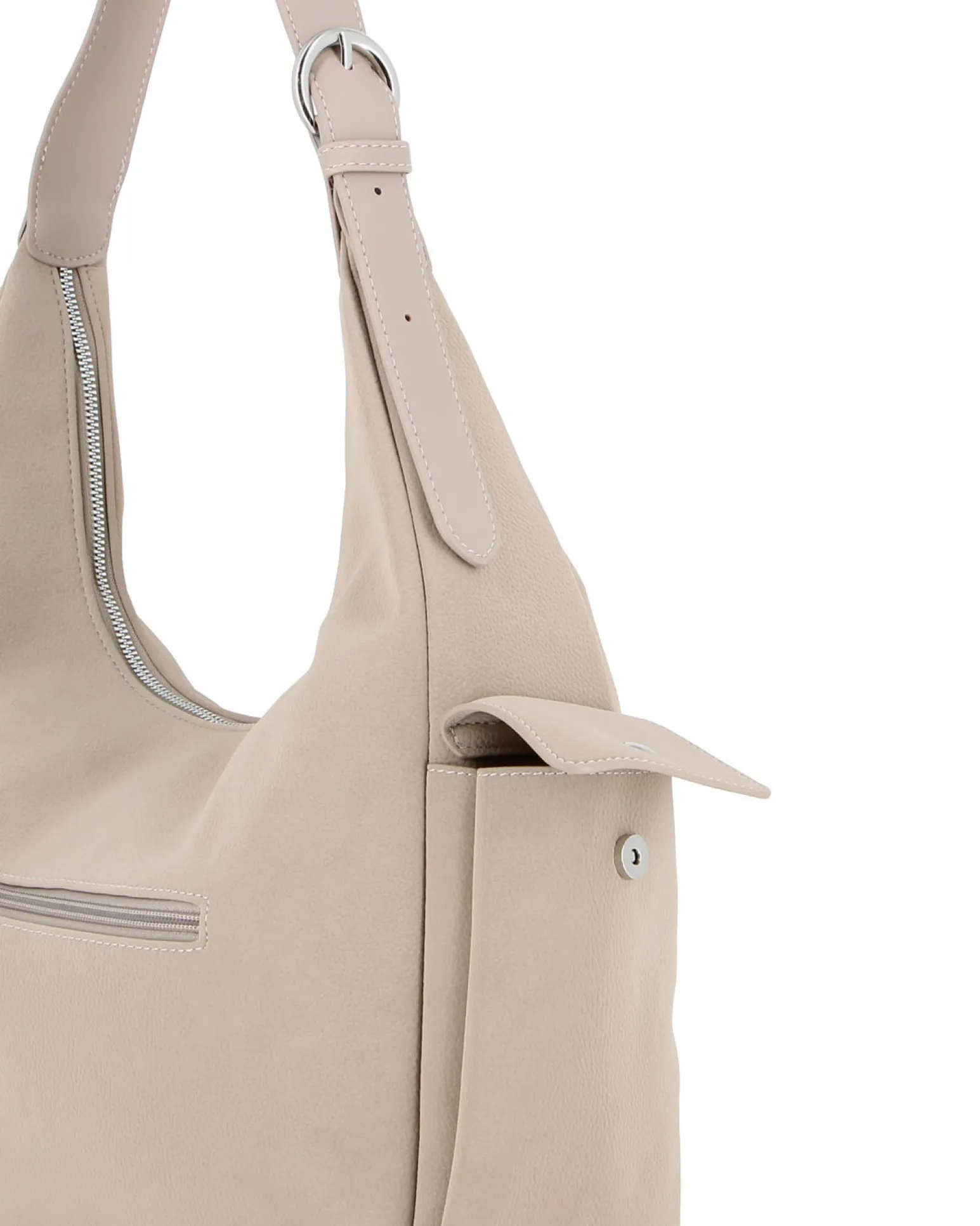 DAVID JONES - Borsa hobo a spalla marrone chiaro con tasca laterale