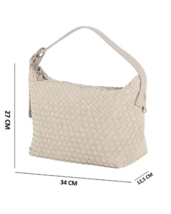 DAVID JONES - Borsa marrone chiaro intrecciata con manico regolabile