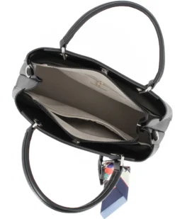 DAVID JONES - BORSA NERA A MANO DUE MANICI TRE SCOMPARTI E FOULARD