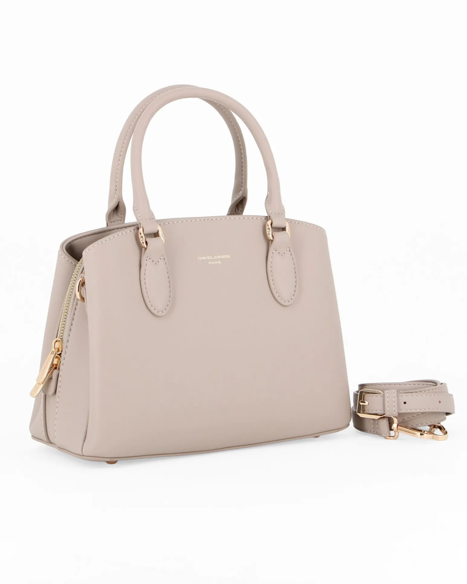 DAVID JONES - BORSA SMALL BEIGE A MANO DUE MANICI TRE SCOMPARTI
