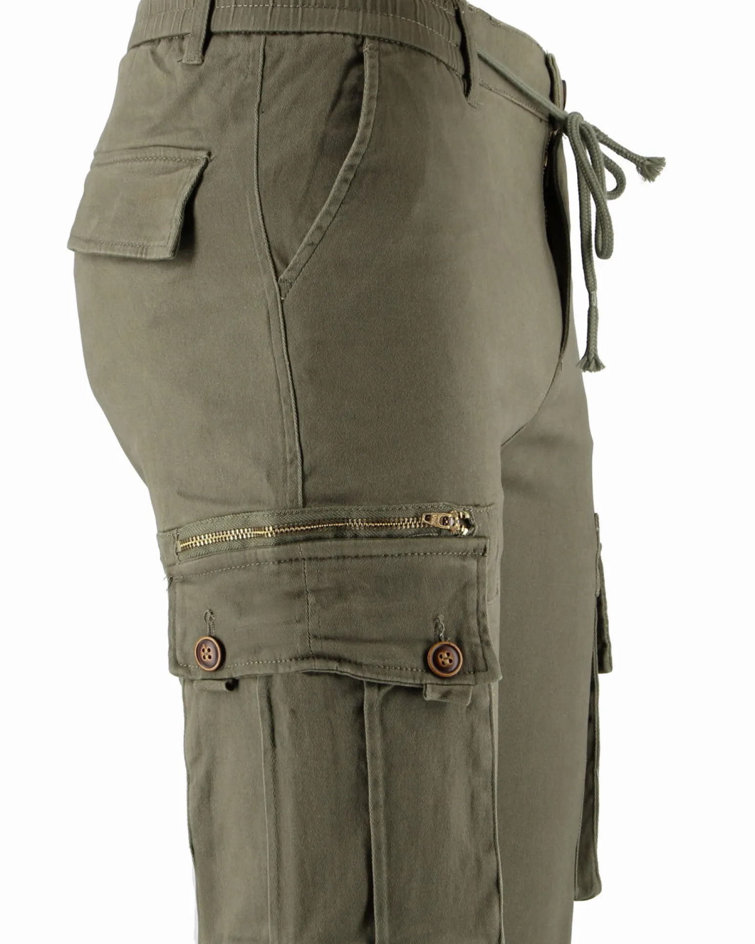 D-INFINITIVE - Pantalone cargo verde regular fit