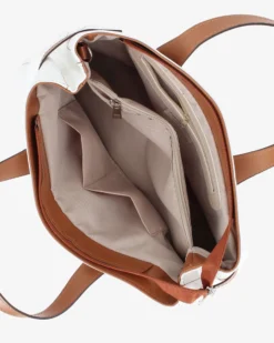 DIVAS - Borsa due manici bianca in VERA PELLE con tracolla nastro - MADE IN ITALY