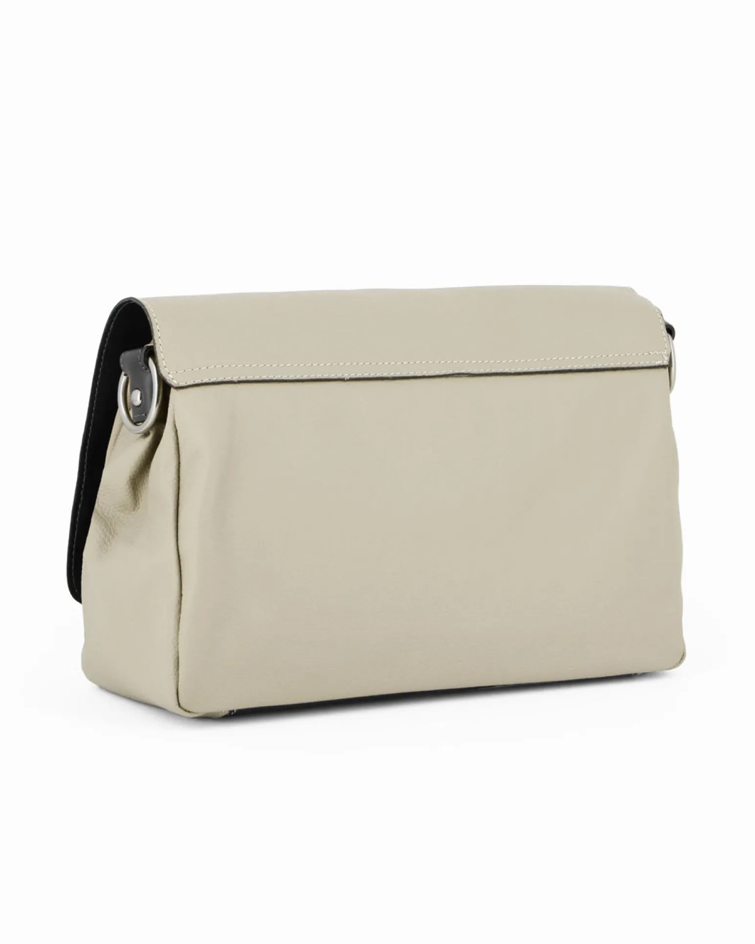 DIVAS - Borsa grigia modello postina VERA PELLE, MADE IN ITALY