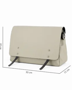 DIVAS - Borsa grigia modello postina VERA PELLE, MADE IN ITALY