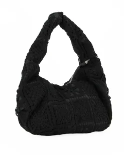 DIVAS - Borsa hobo in pizzo crochet beige