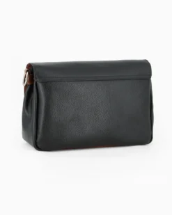 DIVAS - Borsa nera modello postina VERA PELLE - MADE IN ITALY