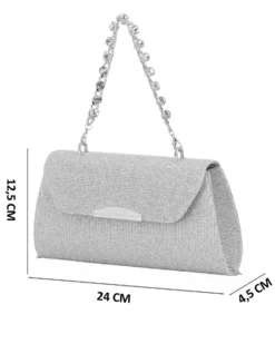 DIVAS - Borsa pochette argento in lurex per cerimonia