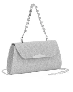 DIVAS - Borsa pochette argento in lurex per cerimonia